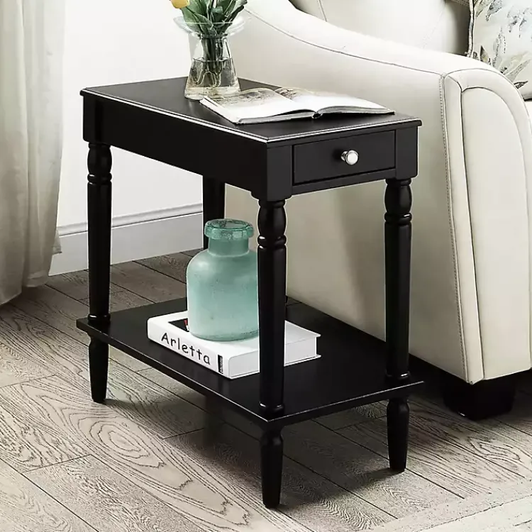 Kirklands Home French Country Single Drawer Accent Table Black Best