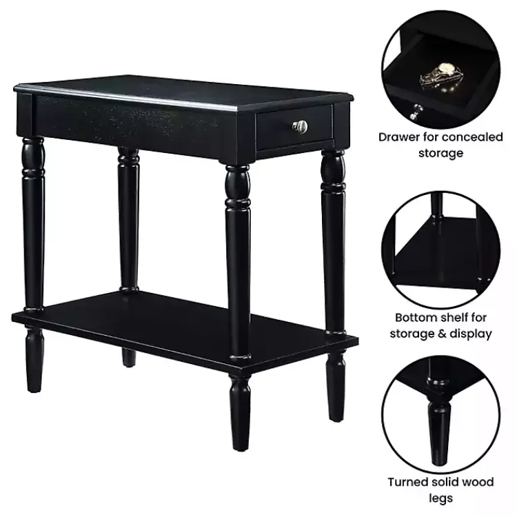 Kirklands Home French Country Single Drawer Accent Table Black Best