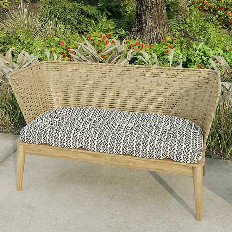 Kirklands Home French Edge Outdoor Wicker Settee Cushion Black Online