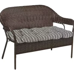 Kirklands Home French Edge Outdoor Wicker Settee Cushion Black Online