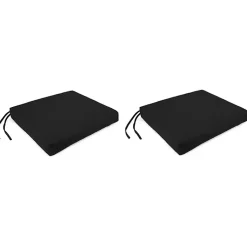 Kirklands Home French Edge Outdoor Chair Cushions, Set of 2 Black