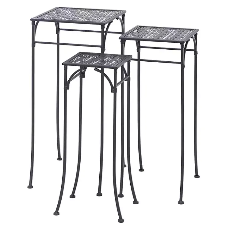 Kirklands Home Garden 3-pc. Plant Stand Set Black New