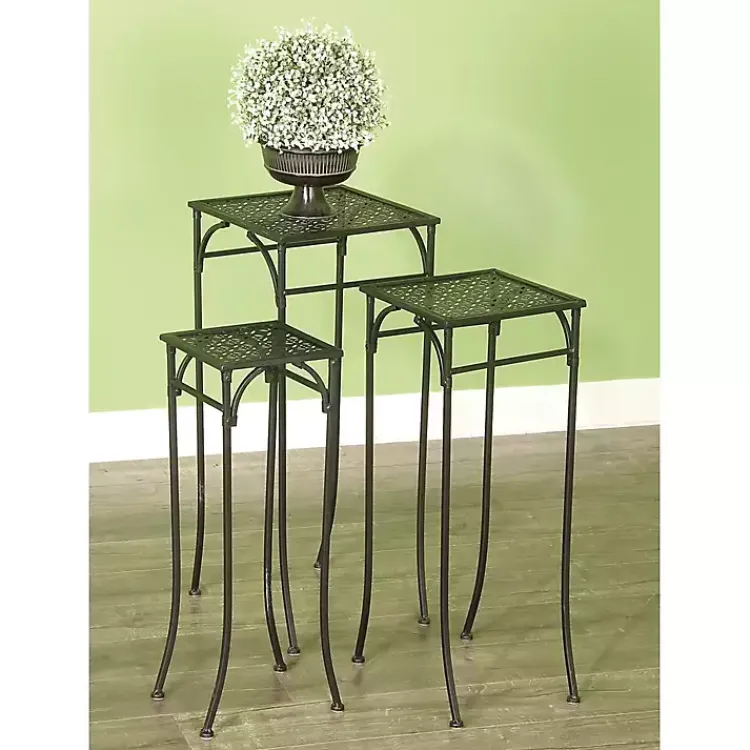 Kirklands Home Garden 3-pc. Plant Stand Set Black New