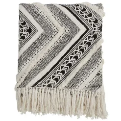 Blankets & Throws>Kirklands Home Black Geometric Diamond Throw
