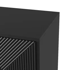 Kirklands Home Geometric Gold Handle Cabinet Black Hot