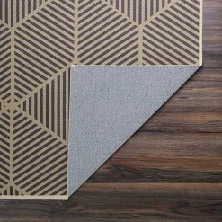 Kirklands Home Black Geometric Washable Area Rug, 5x7 Clearance