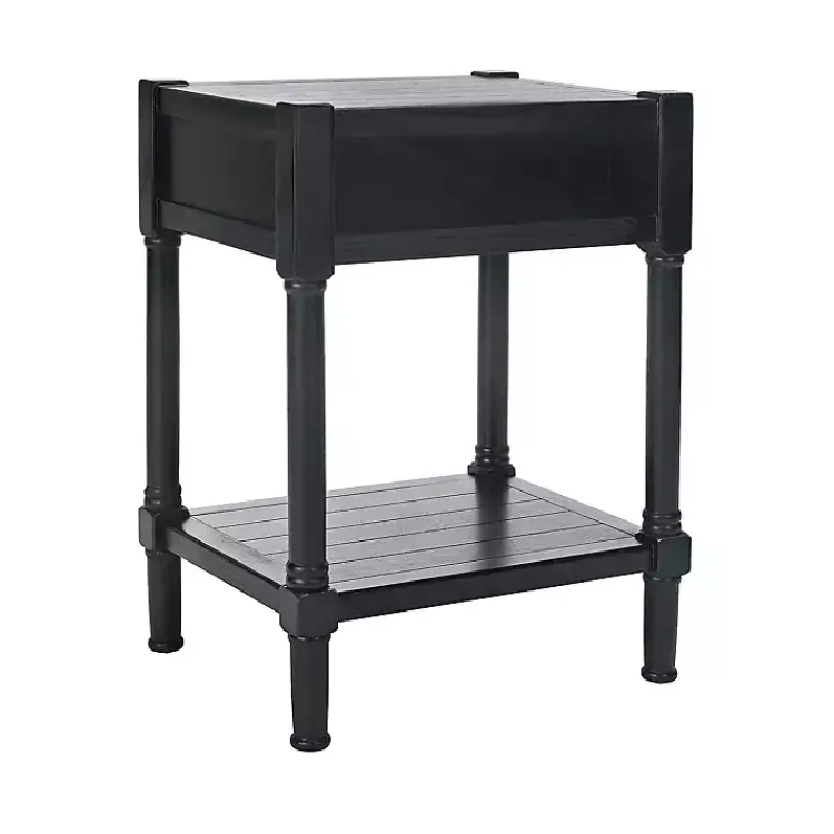 Kirklands Home Geometrical Industrial Pull Accent Table Black Sale