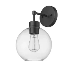 Kirklands Home Glass Orb Outdoor Sconce Light Black Hot