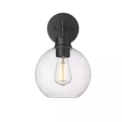 Kirklands Home Glass Orb Outdoor Sconce Light Black Hot