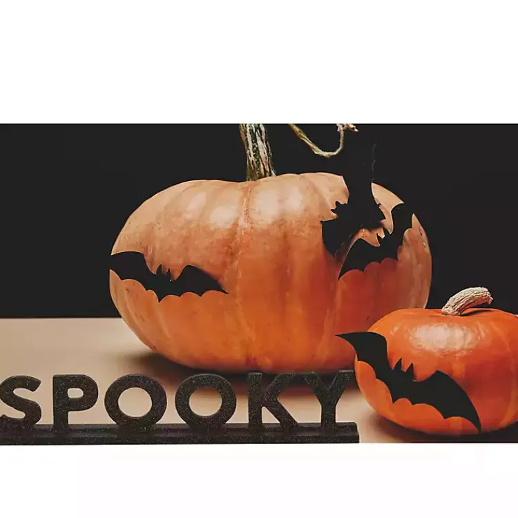 Halloween>Kirklands Home Glitter Spooky Tabletop Sign Black