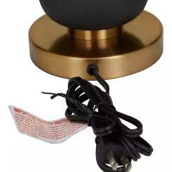 Kirklands Home Black Gold Metal Spindle Table Lamp Cream New