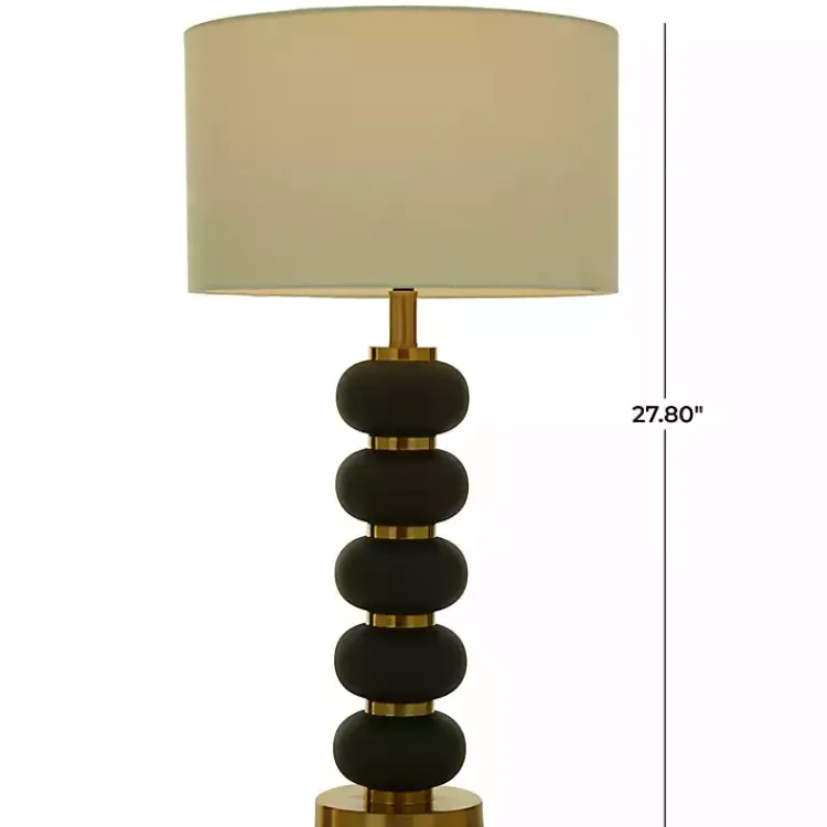 Kirklands Home Black Gold Metal Spindle Table Lamp Cream New