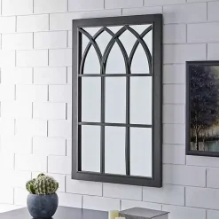 Kirklands Home Grandview Arched Frame Mirror Black New