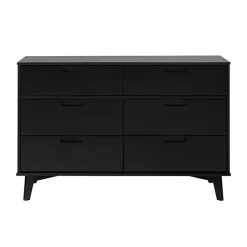 Kirklands Home Grooved Handle 6-Drawer Dresser Black