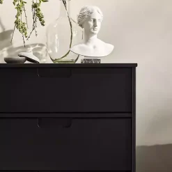 Kirklands Home Grooved Handle 6-Drawer Dresser Black