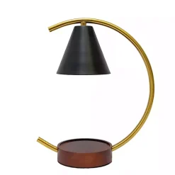 Home Fragrance>Kirklands Home Black Half Moon Candle Warmer Lamp Gold
