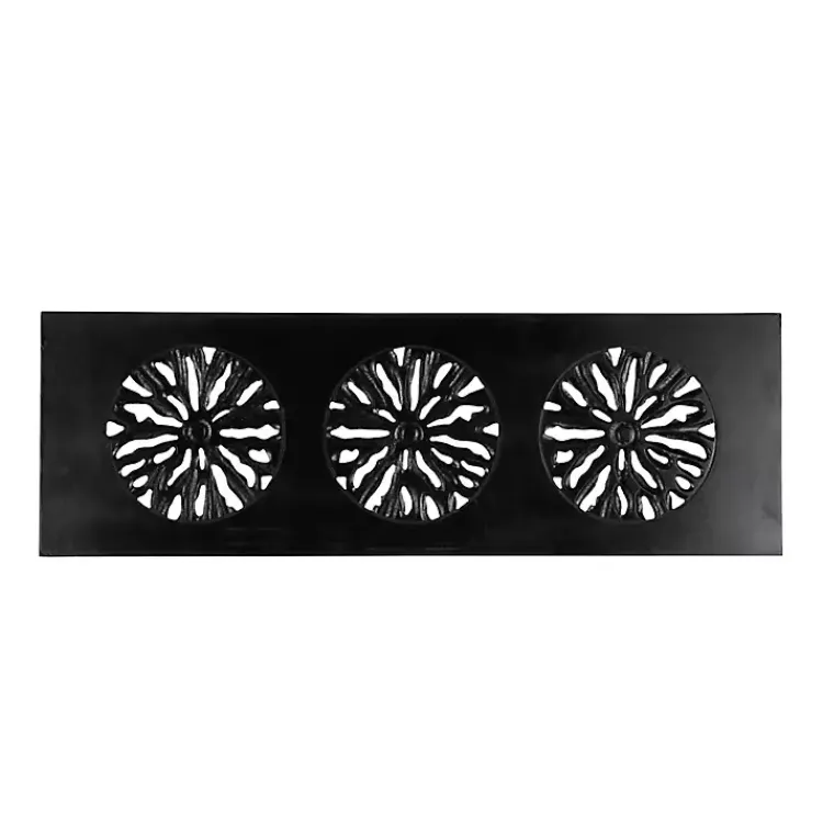 Kirklands Home Handcarved Wood Floral Wall Plaque Black Clearance