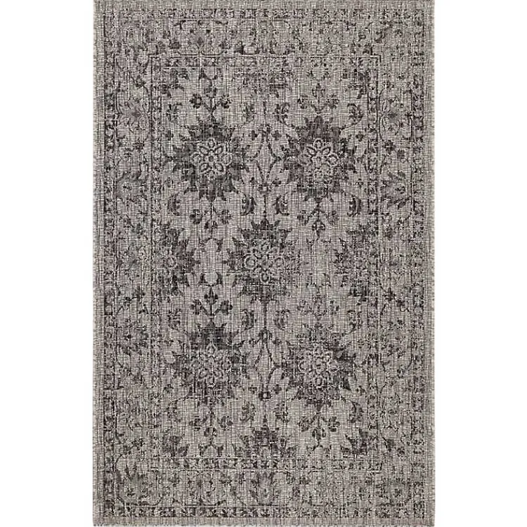 Kirklands Home Harris Botanical Outdoor Rug, 7x9 Black Sale