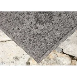 Kirklands Home Harris Botanical Outdoor Rug, 7x9 Black Sale