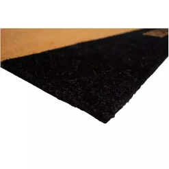 Kirklands Home Black Hello Bold Stripe Coir Doormat, 24 in. Best