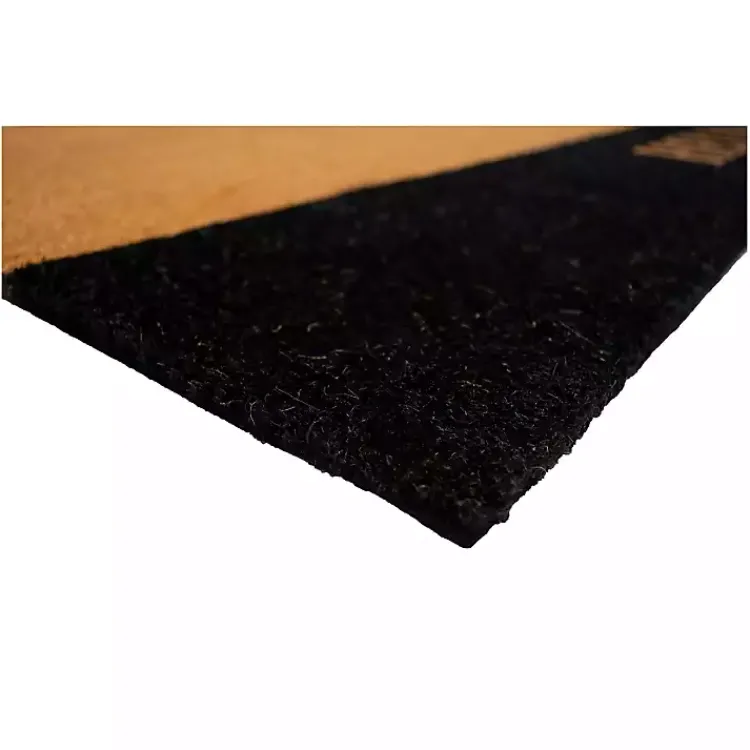 Kirklands Home Black Hello Bold Stripe Coir Doormat, 24 in. Best
