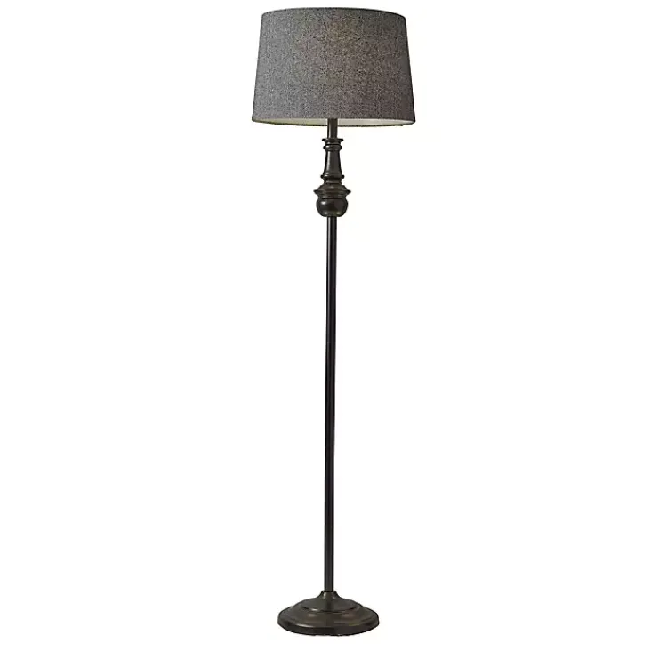 Kirklands Home Black Herringbone Floor Lamp Gray Outlet