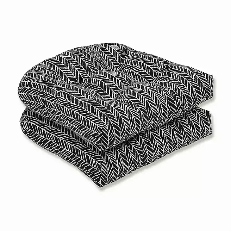 Kirklands Home Herringbone Outdoor Seat Cushions, Set of 2 Black Online
