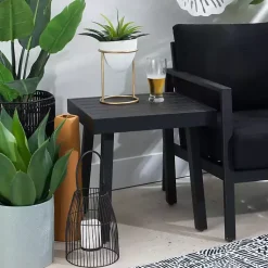 Kirklands Home Holland Outdoor Side Table Black Clearance