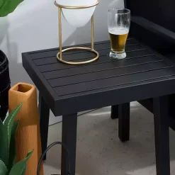 Kirklands Home Holland Outdoor Side Table Black Clearance