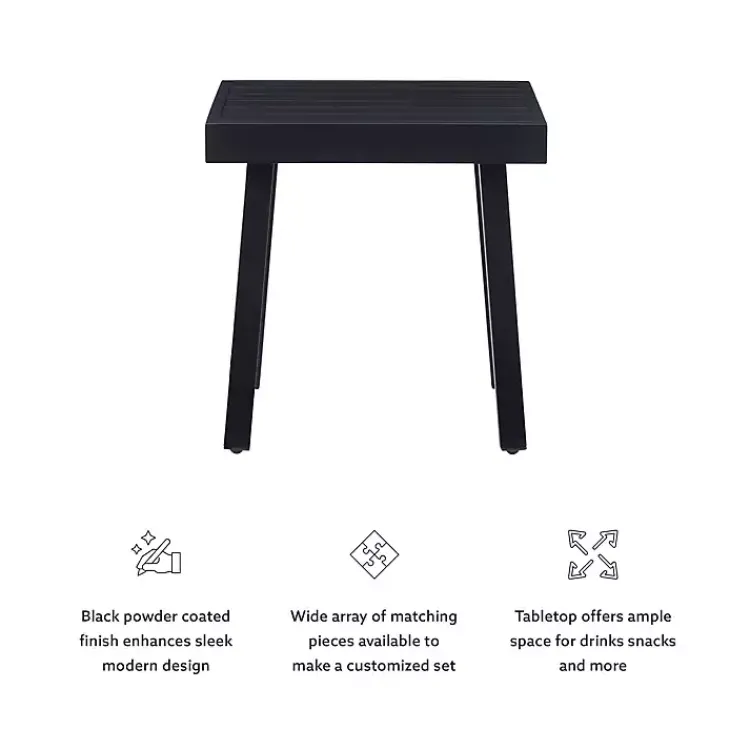 Kirklands Home Holland Outdoor Side Table Black Clearance