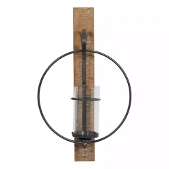 Sconces>Kirklands Home Black Hoop Glass Sleeve Wall Sconce, 24 in.