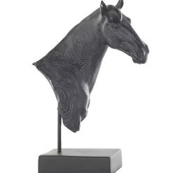 Statues & Figurines>Kirklands Home Horse Head Resin Statue Black