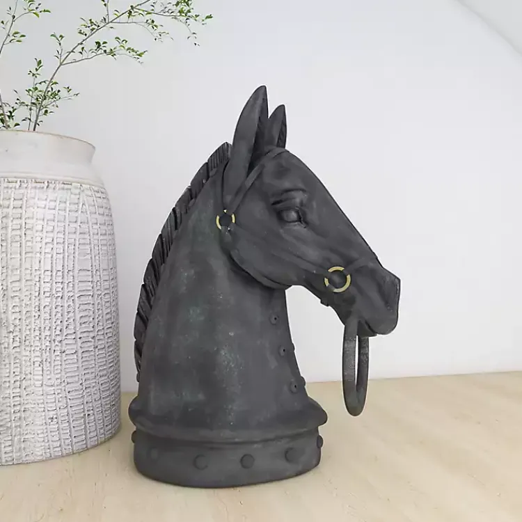 Statues & Figurines>Kirklands Home Horse Head Statue, 12 in. Black