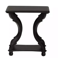 Kirklands Home Hourglass Wood Accent Table Black Hot