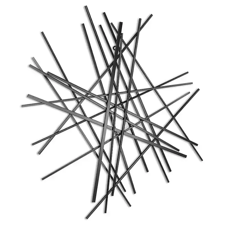 Kirklands Home Icilio Abstract Linear Wall Plaque Black Online