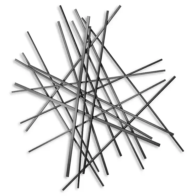 Kirklands Home Icilio Abstract Linear Wall Plaque Black Online