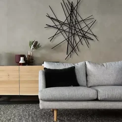 Kirklands Home Icilio Abstract Linear Wall Plaque Black Online