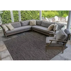 Kirklands Home Intertwined Santal Outdoor Area Rug, 6x9 Black Sale
