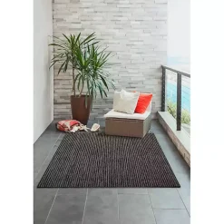 Kirklands Home Intertwined Santal Outdoor Area Rug, 6x9 Black Sale