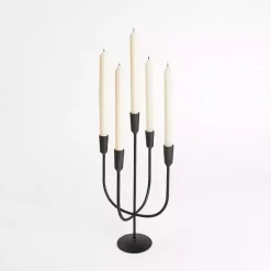 Candle Holders>Kirklands Home Iron 5-Arm Candelabra Black