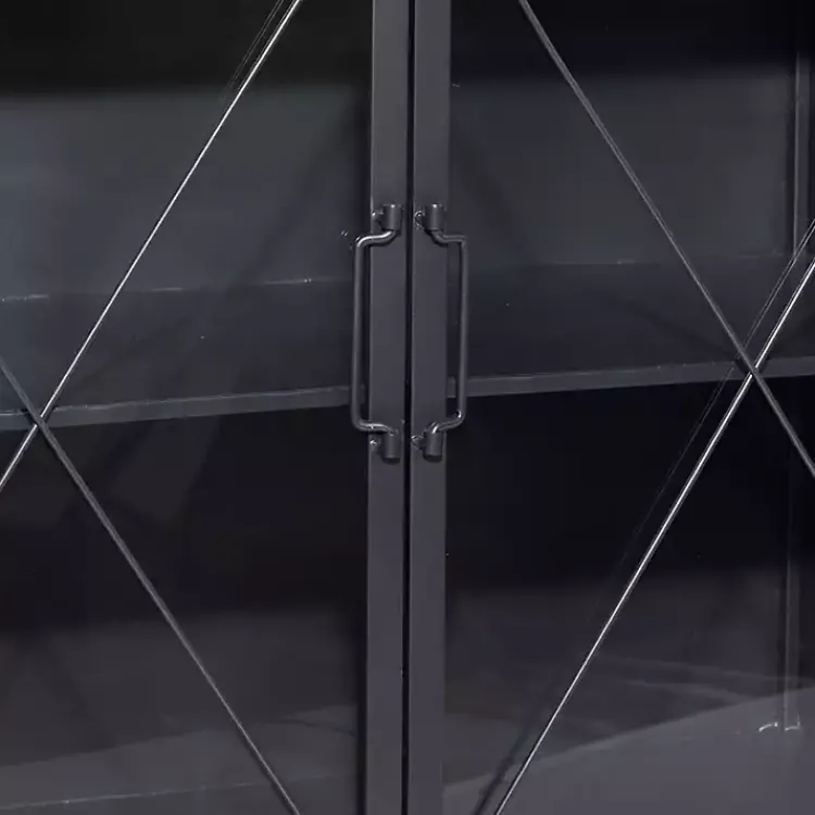 Kirklands Home Iron X-Panel Cabinet Black Best