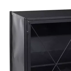 Kirklands Home Iron X-Panel Cabinet Black Best