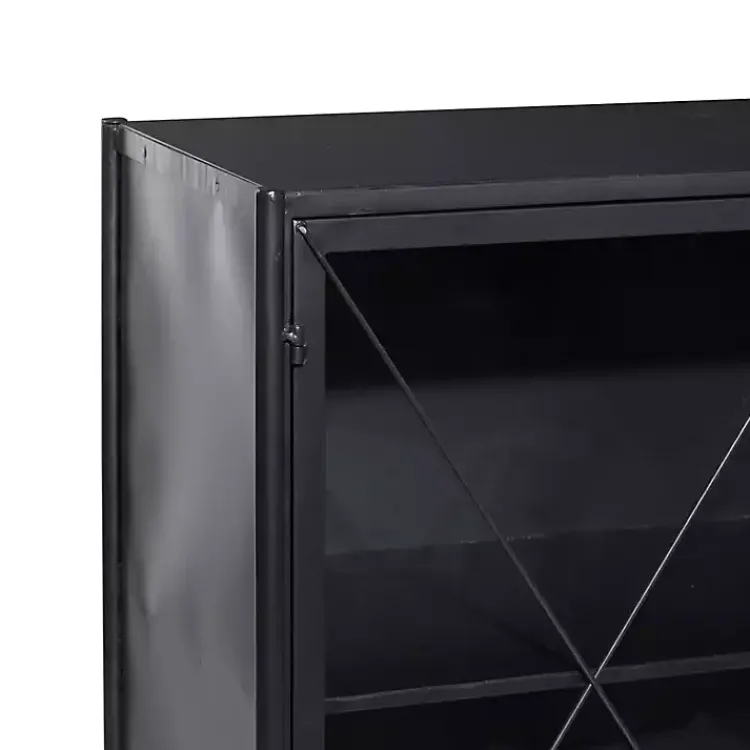 Kirklands Home Iron X-Panel Cabinet Black Best