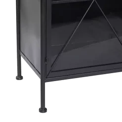 Kirklands Home Iron X-Panel Cabinet Black Best