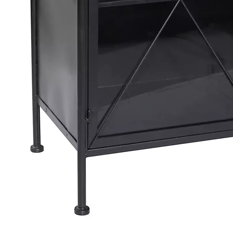 Kirklands Home Iron X-Panel Cabinet Black Best