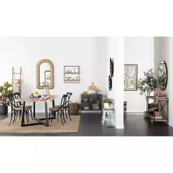 Kirklands Home Iron X-Panel Cabinet Black Best