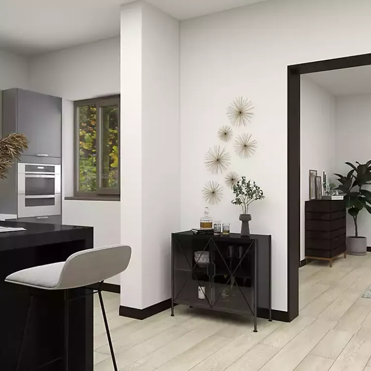 Kirklands Home Iron X-Panel Cabinet Black Best