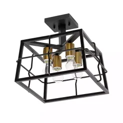Kirklands Home Ironhouse Flush Mount Light Black New