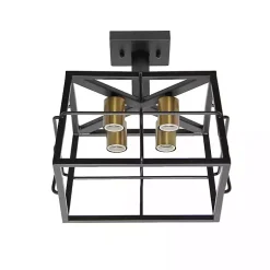 Kirklands Home Ironhouse Flush Mount Light Black New