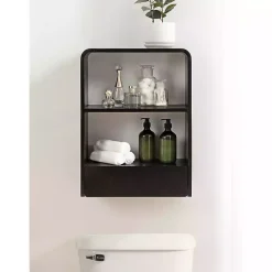 Kirklands Home Kato Single Drawer Wall Shelf Black Clearance